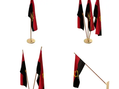 Angola Flag Pack 3D model