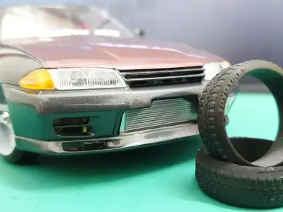 22mm Threaded Drift Tires for 28th and 24th scale RC 3D print model