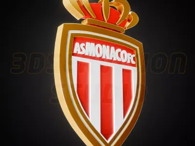 AS Monaco FC logo - Cinematic - 3D print 3D model