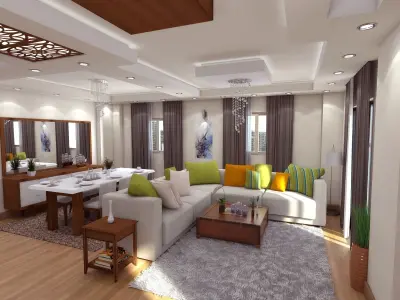 Modern living room 3D model