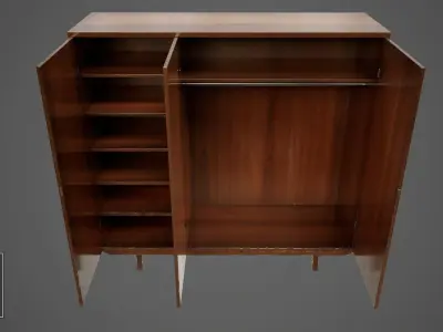 Soviet Wardrobe Variant 1 Brown - Clean and Dirty Low-poly 3D model