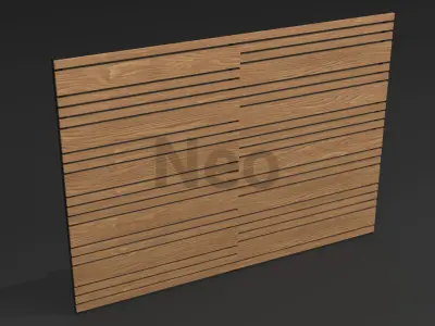 Low-Poly Modern Wooden Fence - Wooden Fence 3D Model Low-poly 3D model