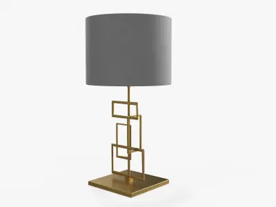 Table lamp with lampshade 05 3D model