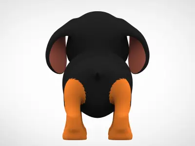 Dachshund  Low-poly 3D model