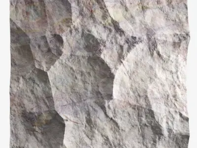 30-RockPanel piece of rock on wall 3D model