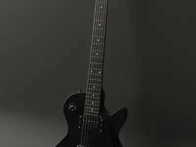 Electric Guitar - Epiphone Les Paul Studio 2017 Ebony - Black 3D model