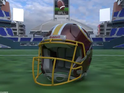 Washington Redskins American Football Helmet 3D model