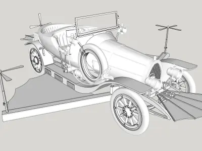 Chitty Chitty Bang Bang car PRINTABLE HIGH POLY 3D 3D print model