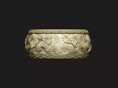 wild band metal gift cnc soft round trim classic old leaf deco 3D print model