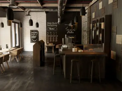 3D model Coffee Restaurant Bar 3D model