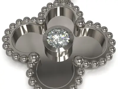 Cross pendant with gem enamel ready 3D print model