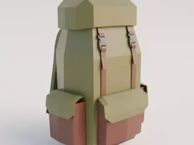 BackPack LowPoly - 001 Low-poly 3D model