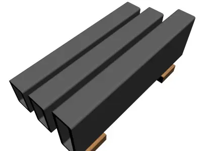 1 2in Wall x3in Rectangel Tube 3D model