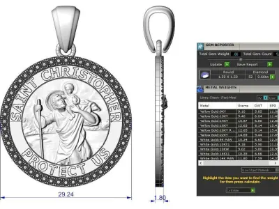 Saint Christopher Pendant - San Cristobal 3D print model