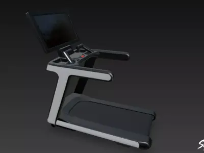 Electric Treadmill Low-poly 3D model
