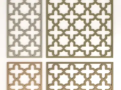 Arabic Islamic pattern decorative gold plaster 3D model