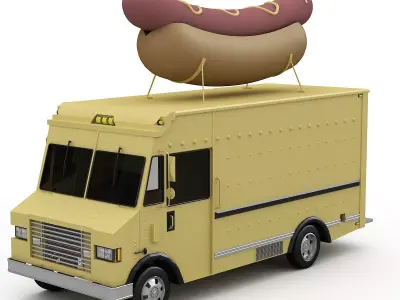 Hot Dog Truck 3D model