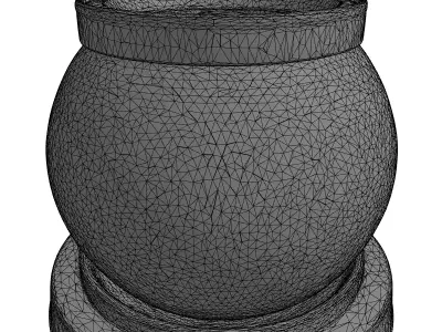 Futuristic Metal Urn Design Low-poly 3D model