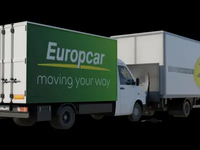 Accident 2 trucks  Low-poly 3D model