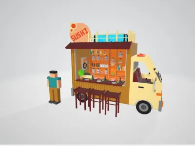 Sushi car Free 3D model