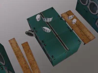 ShopFront Contents Launderette SIDE Low-poly 3D model