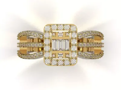 Elegant Gold Ring  Ready for 3D Manufacturing jr00353 3D print model