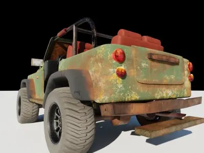 off road vehicle Low-poly 3D model