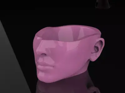 Half Head Planter pot 3D print model 3D print model