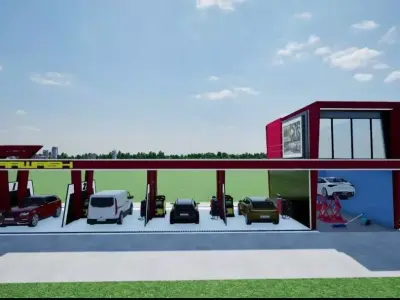 Modern Car Wash 3D Render with Full PDF Guide and HD Videos 3D model