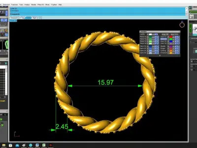 Luxury Cuban Chain Diamond Ring 3D Model  3705 3D print model