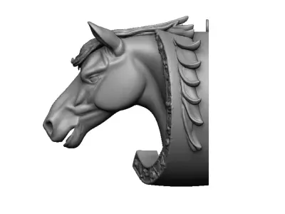 horse with horse shoe 3D print model
