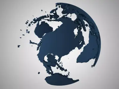 Globe Shell Dark Grey 3D model
