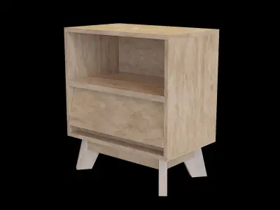 Cabinet wooden 02 Low-poly 3D model