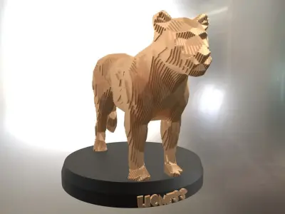 Parametric Lioness Low-poly 3D model