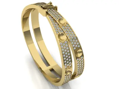 louis vuitton bracelet double cross 3D model