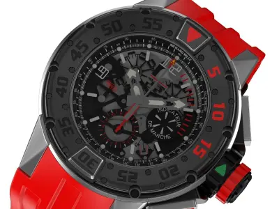 Richard Mille RM 032 Red Luxury Watch 3D model