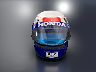 1989 Alain Prost race helmet 3D model 3D model