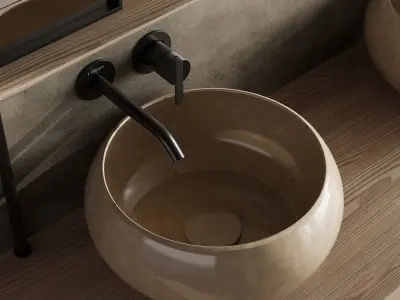 Bathroom furniture by inbani faucet set 72 Low-poly 3D model