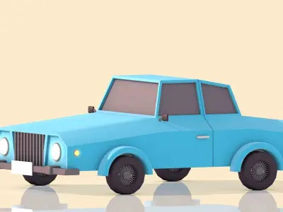 Cartoon Car Low-poly 3D model