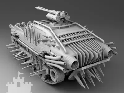 Tracked vehicle 3D print model