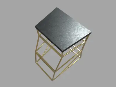 Modern Luxury Stool 01 Low-poly 3D model