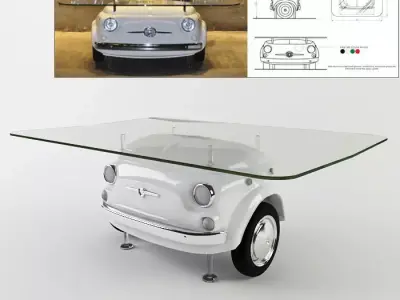 fiat500  picnic table 3D model