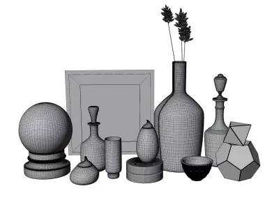 decorative vases - home decor object 3D model