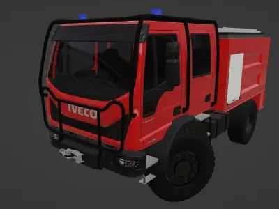 Iveco Eurocargo 150-280 Firetruck Low-poly 3D model