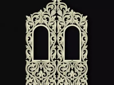 Central decor ornament for furniture 3D model 1079