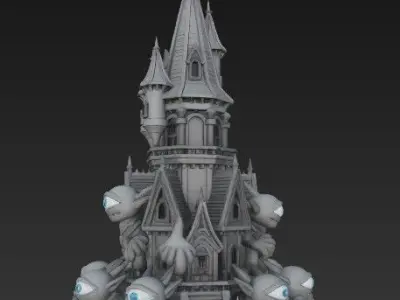 Gothic Tower Adorned with One 3D model