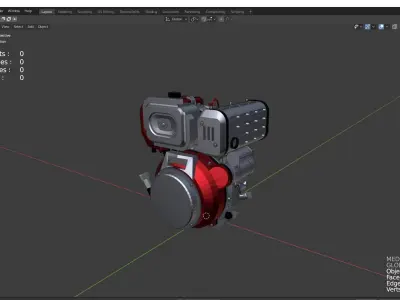 motor diesel portable 3D model