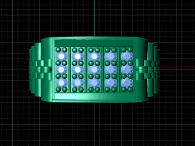 Print Ready STL 3DM  Gents Rings Diamond Men Ring  3D print model 233