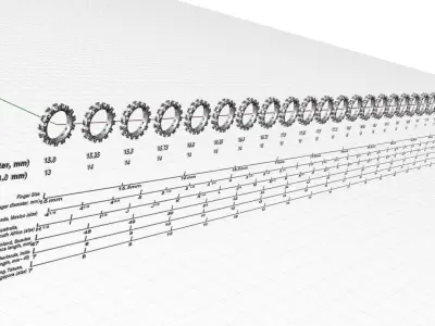 Eternity diamond ring 4 mm gems seT 3D print model