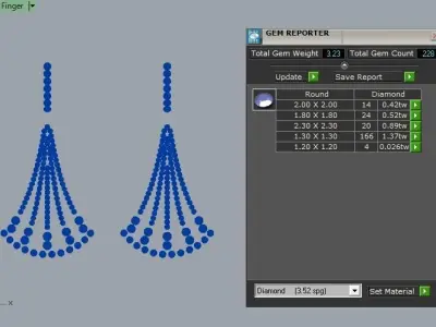 Jewelry Earrings Gold Elegant 3D print model